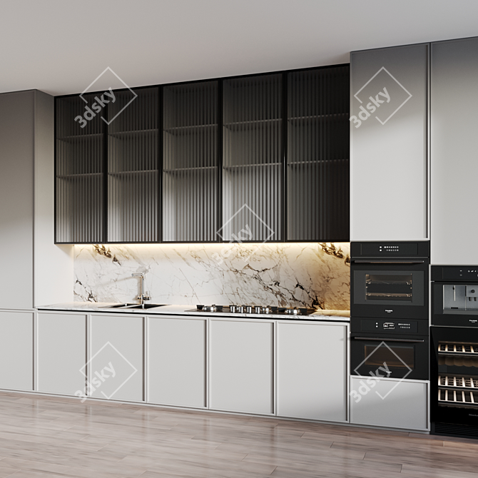 All-in-One Modern Kitchen Set 3D model image 5