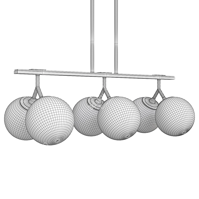 Elegant Seeded Glass Chandelier 3D model image 2