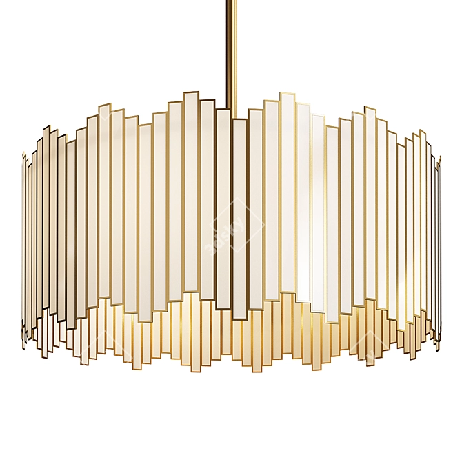 Modern Gold Drum Tiffany Chandelier 3D model image 1