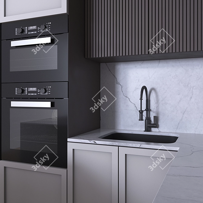 NeoClassic 27: Corner Kitchen with Appliances 3D model image 3