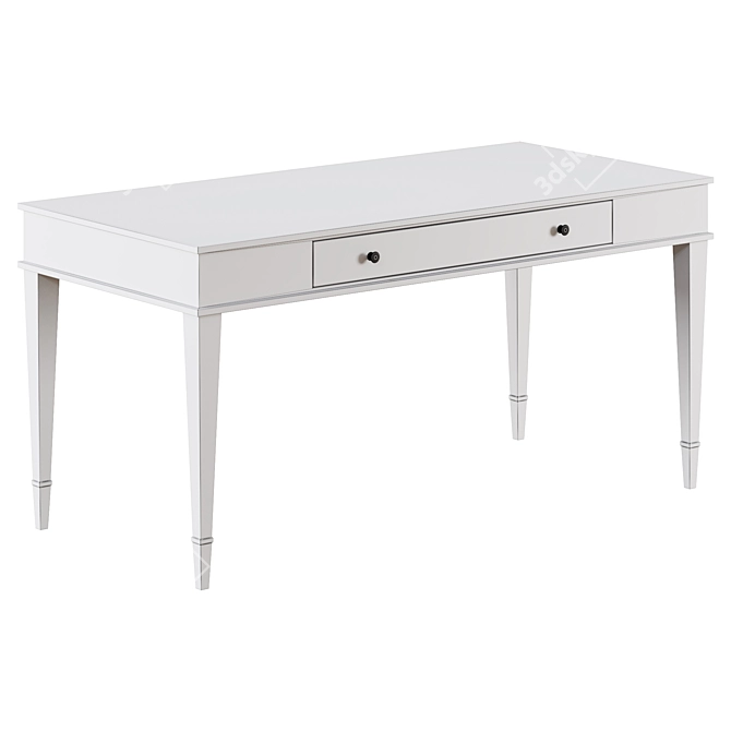 Kelly Desk - Stylish White Wooden Writing Table 3D model image 3