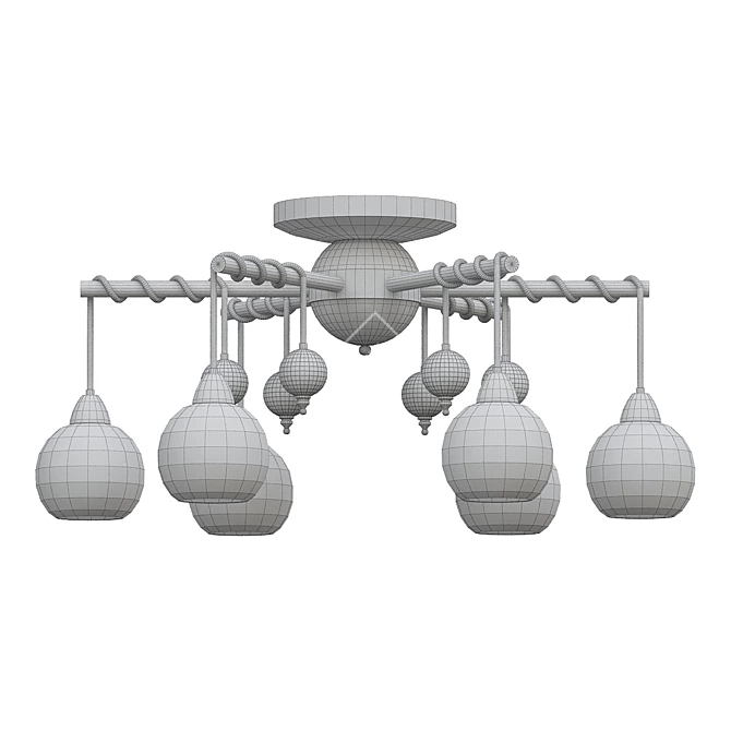 Elegant Astoria Ceiling Chandelier 3D model image 2
