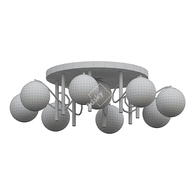 Modern Circle Ceiling Chandelier 3D model image 2