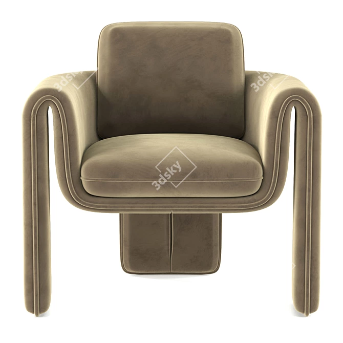 Velvet Floria Chair: Luxuriously Comfortable 3D model image 2