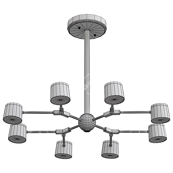 Elegant Crystal Lux Madrid Pendant 3D model image 2