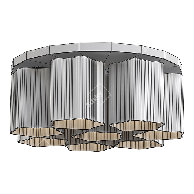 Elegant Serenata Ceiling Chandelier 3D model image 2