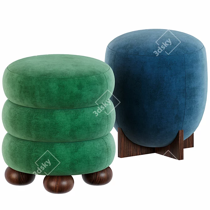 Elegant Eldon Stool: Functional and Stylish 3D model image 1