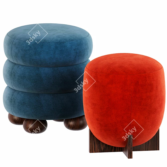 Elegant Eldon Stool: Functional and Stylish 3D model image 3