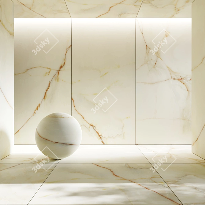 Onyx Blanche Porcelain Tiles: Sleek and Stylish Surface 3D model image 1