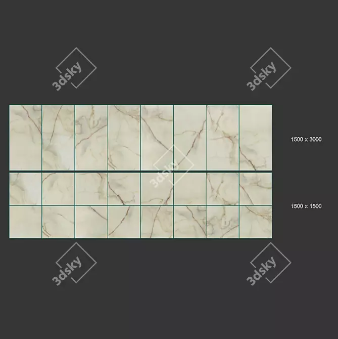 Onyx Blanche Porcelain Tiles: Sleek and Stylish Surface 3D model image 4