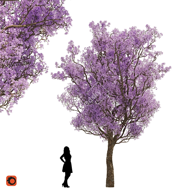 Spring Purple Tree: Highly Detailed 3D Model 3D model image 7