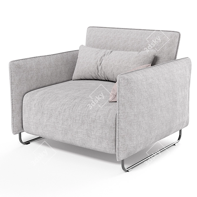 Convertible Cord Armchair 3D model image 2