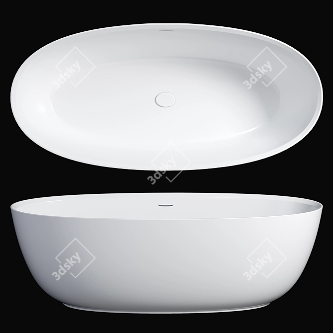 Luxurious Arezzo 1700: Modern Double Ended Bath 3D model image 1