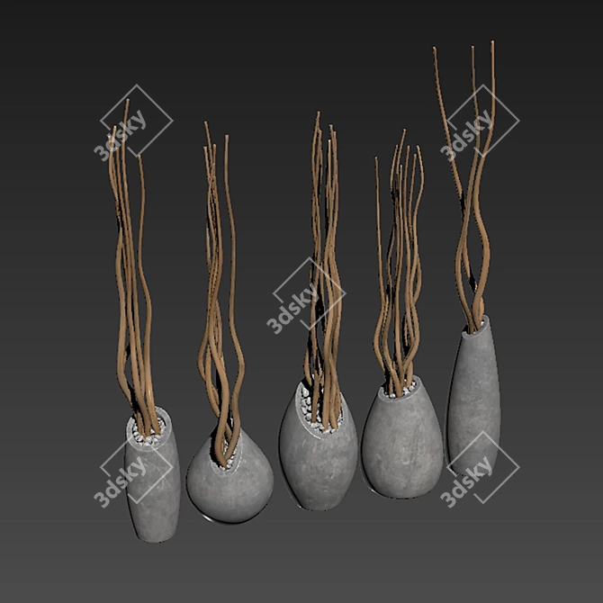 Elegant Branch Slice Vase 3D model image 6