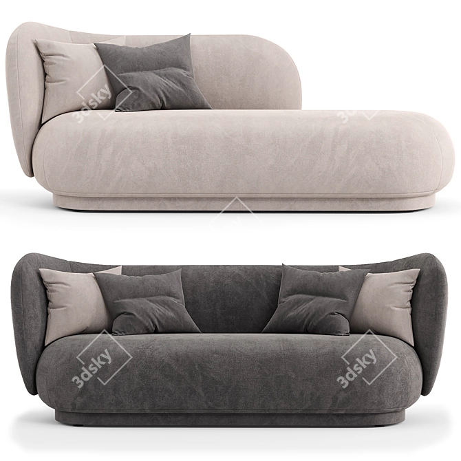 Ferm Living Rico Divan & Sofa 3D model image 1