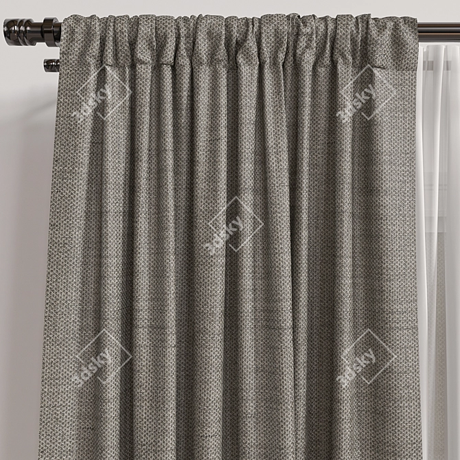 Versatile 3D Curtain Model 3D model image 2