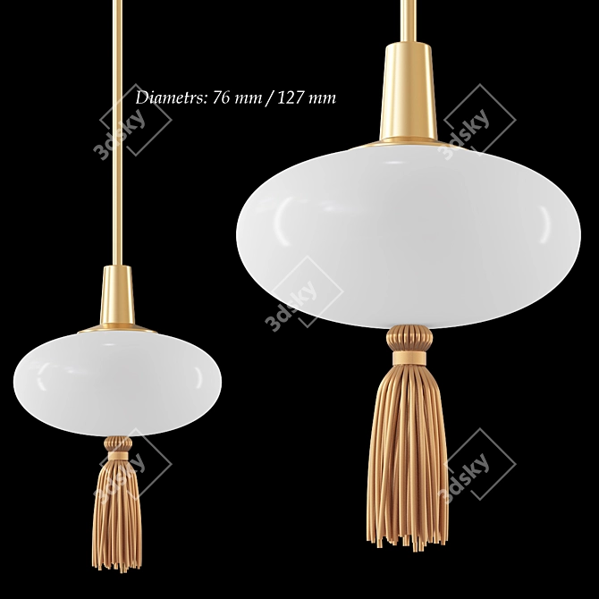 Glass Tassel Pendant Light 3D model image 2