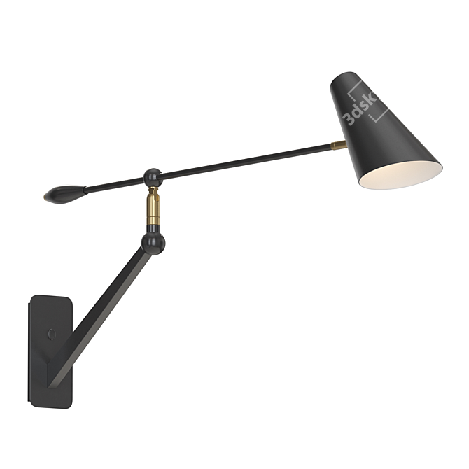 Black Cone Wall Lamp: Lampatron GENESIS 3D model image 1