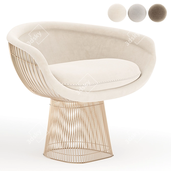 Platner Lounge Chair - Elegant and Versatile Design 3D model image 1