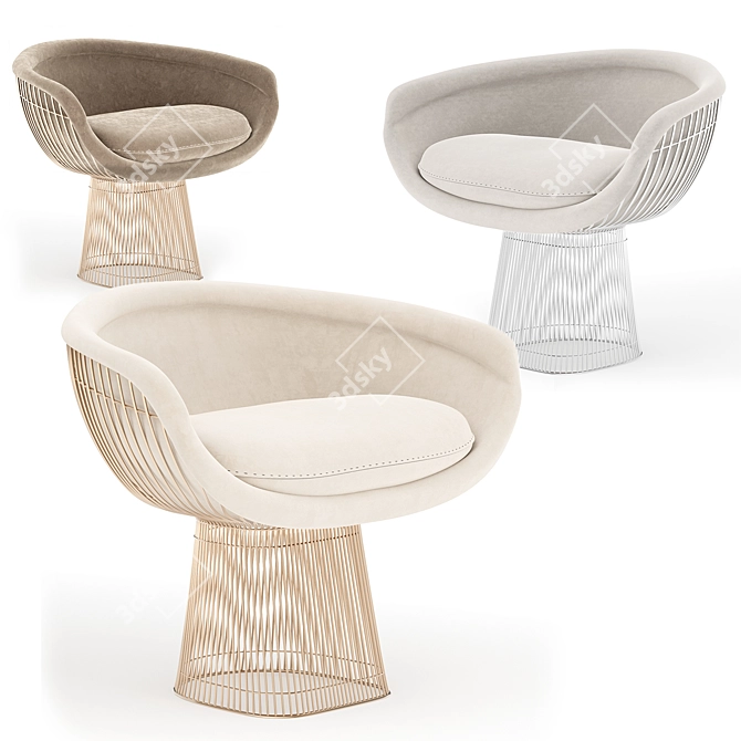 Platner Lounge Chair - Elegant and Versatile Design 3D model image 4