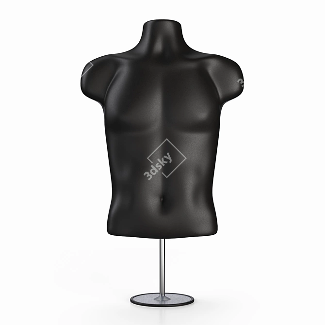 Sleek Male Torso Mannequin 3D model image 2