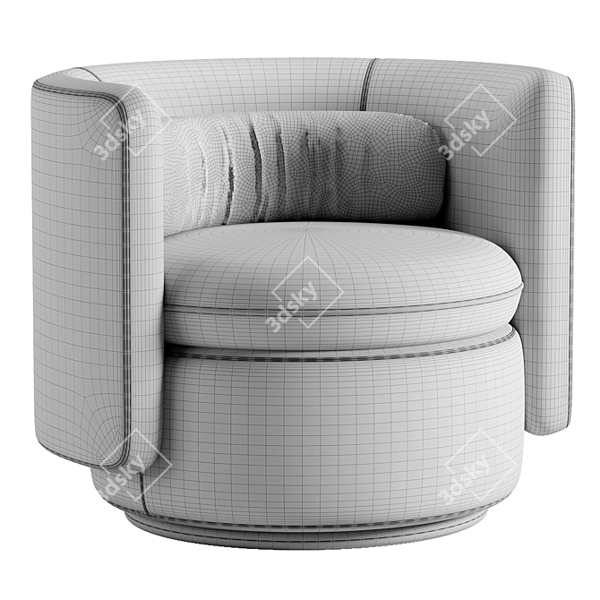 Modern Swivel Chair with Alessandra Design 3D model image 4