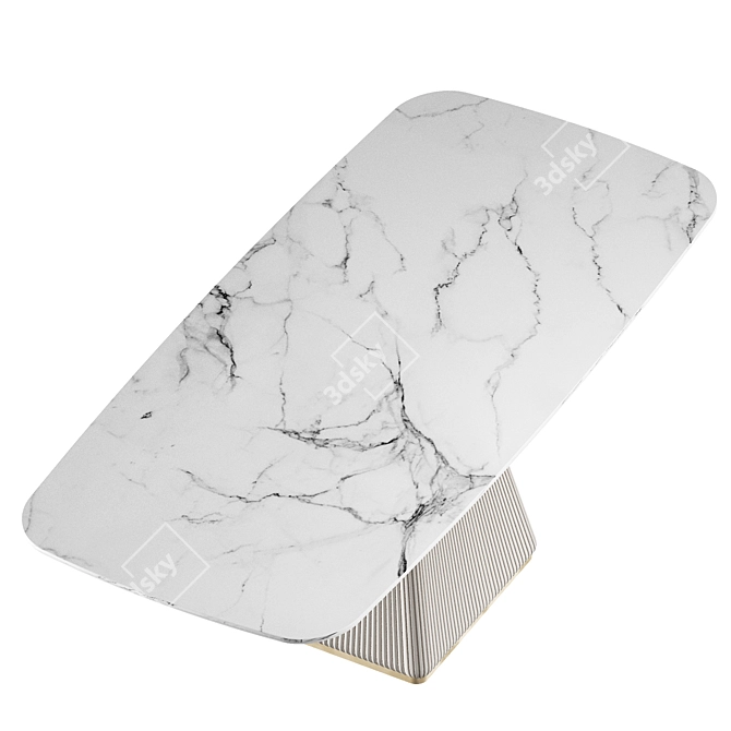 Frandiss Marble-Texture Dining Table 3D model image 2