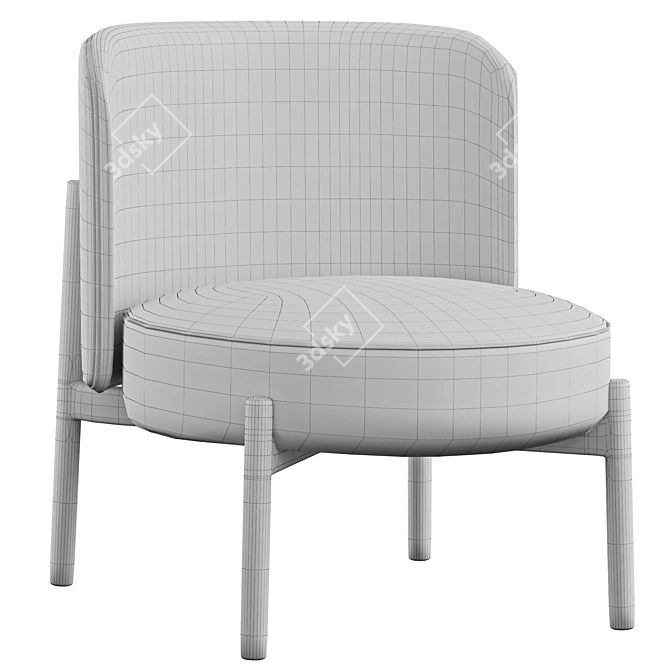 Elegant Amalia Armchair 3D model image 4