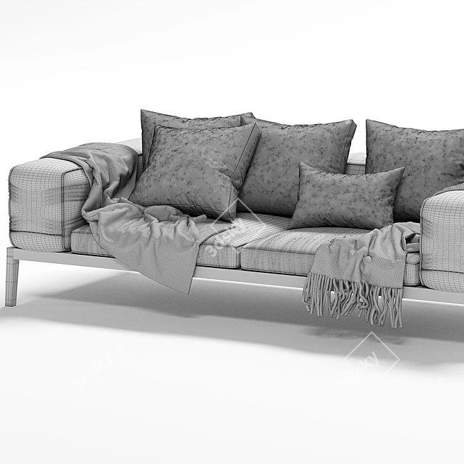 Slifesteel Sectional Sofa: Modern, Stylish, and Comfortable 3D model image 4