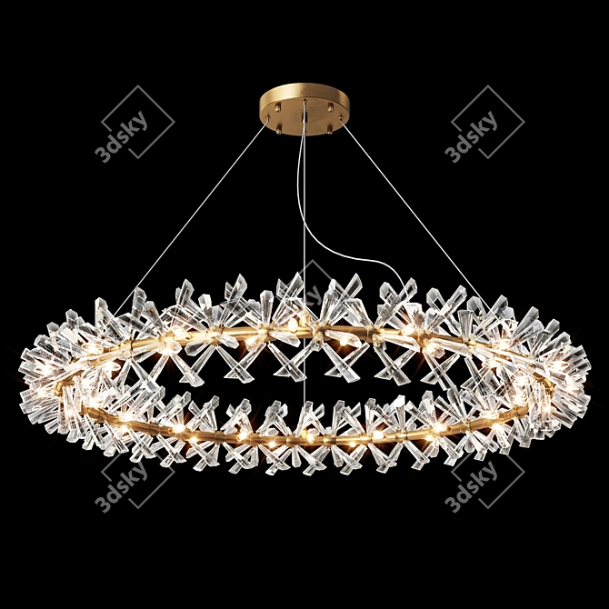 Elegant Beatrix Glass Chandelier 3D model image 1