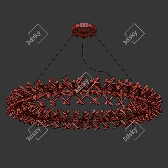 Elegant Beatrix Glass Chandelier 3D model image 2