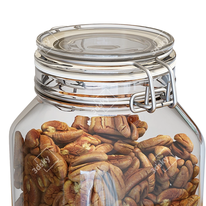 Fido Jar with Pecans: High-Quality Food Set 3D model image 5