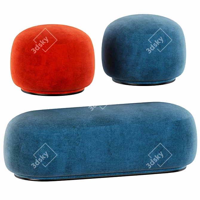 Elegant Rico Ottoman by Ferm Living 3D model image 1