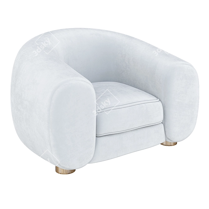 Elegant POLAR Armchair by Royère 3D model image 1