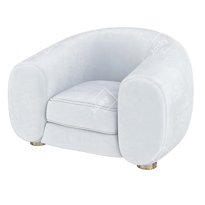 Elegant POLAR Armchair by Royère 3D model image 2