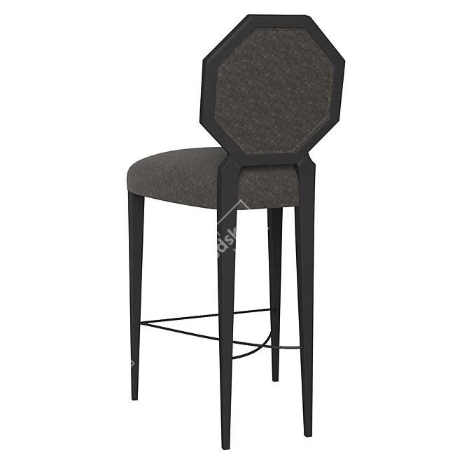Octavia Bar Stools by Christopher Guy - Handcrafted in Redwood with Unique Eight-Sided Backrests 3D model image 2
