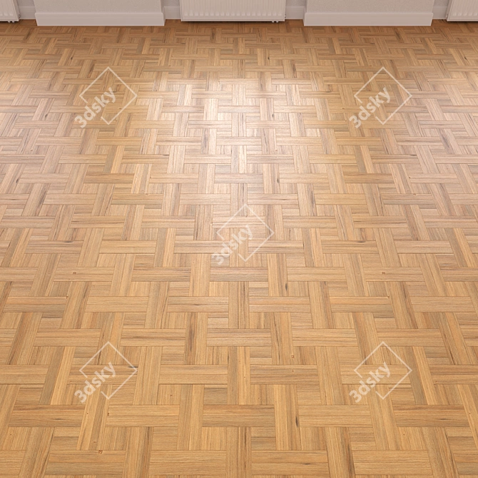 Title: Premium Wood Parquet Flooring 3D model image 2