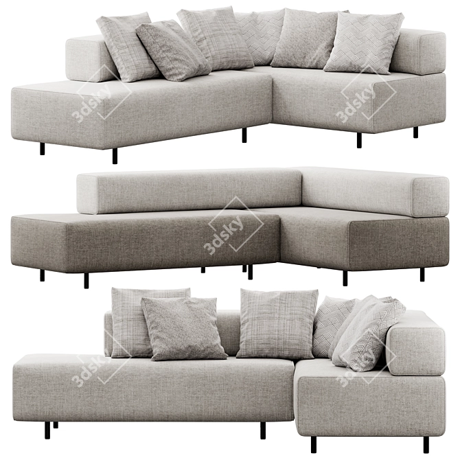 Poppin Block Party Corner Sofa 3D model image 1