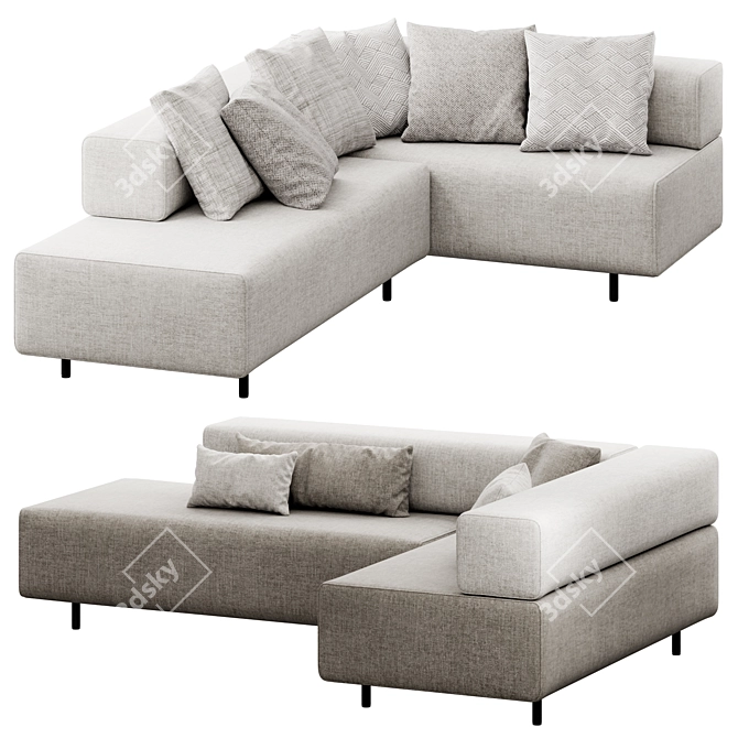 Poppin Block Party Corner Sofa 3D model image 2