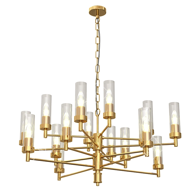 Elegant Aesthetic Pendant Chandelier 3D model image 1