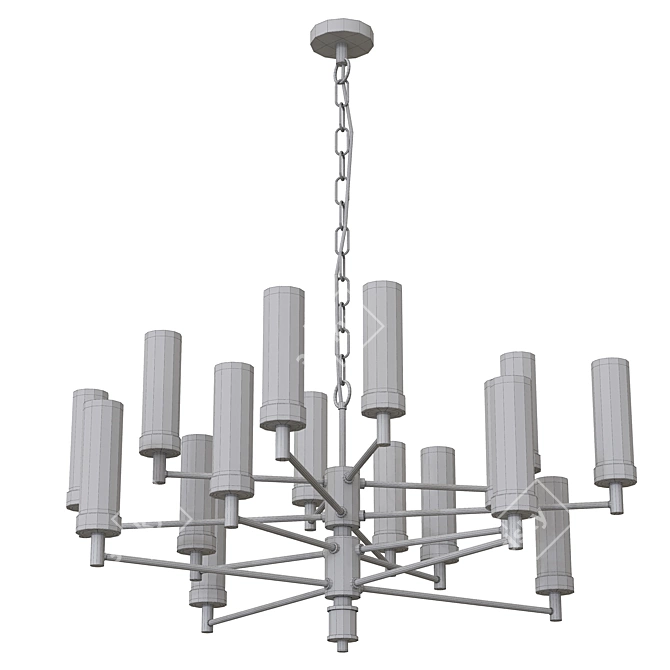 Elegant Aesthetic Pendant Chandelier 3D model image 2