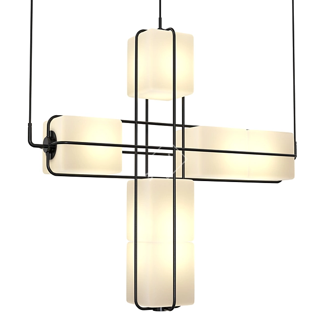 Elegant Marcos Line C Chandelier 3D model image 1