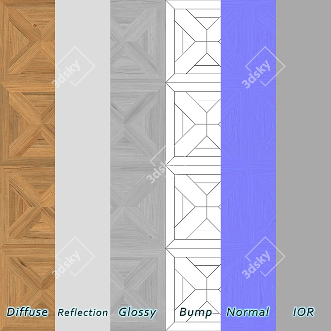 Seamless High-Resolution Wood Flooring 3D model image 7