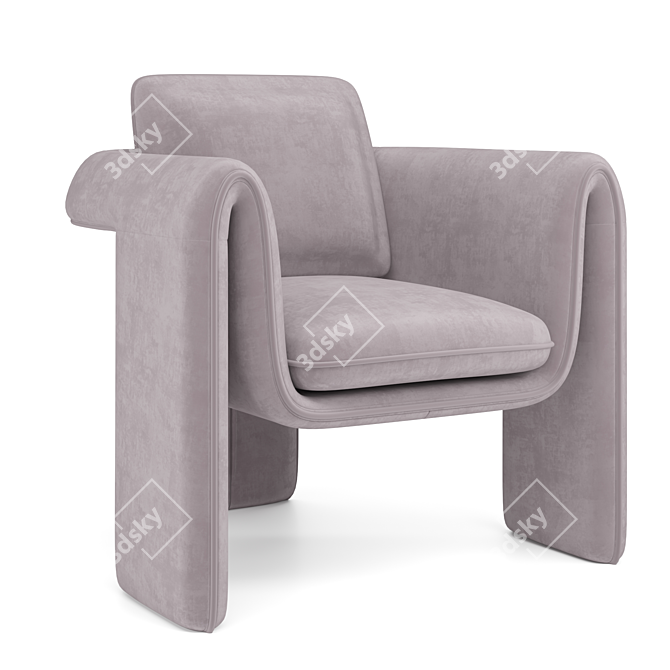 Luxury Floria Velvet Chair 3D model image 1