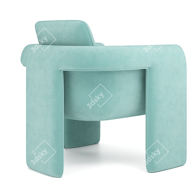 Luxury Floria Velvet Chair 3D model image 4