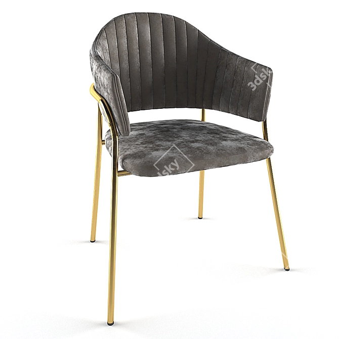 Elegant Velvet Dining Chair 3D model image 1