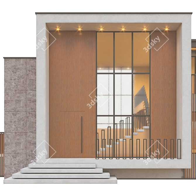  Modern Duplex Villa Design 3D model image 2