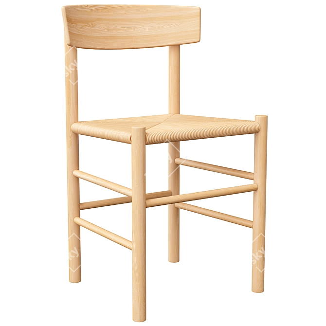 Gubi 2 Wooden Chair: Stylish and Versatile 3D model image 1