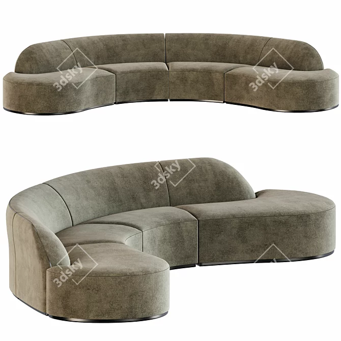 Modern Pierre Sectional Sofa 3D model image 2