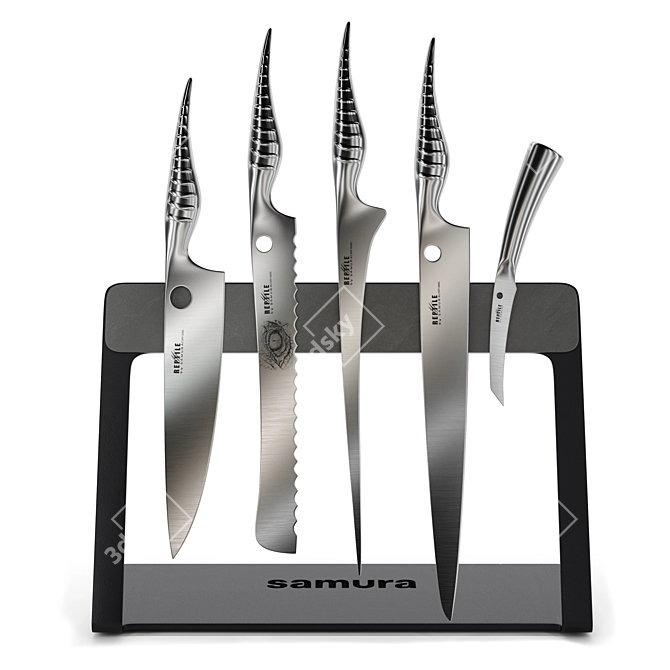 Samura Reptile Knife Set: 6 Precision Blades 3D model image 1